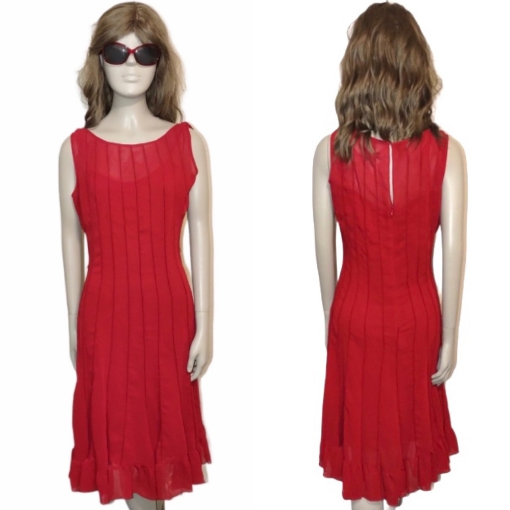 4/$20 • DRESS BARN COLLECTION • Red Semi-Formal Chiffon Dress